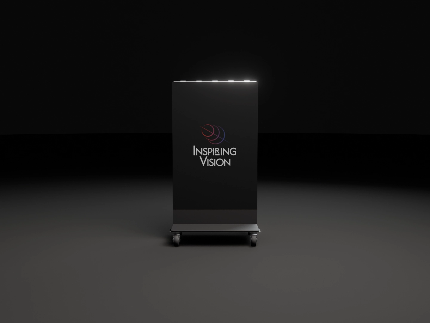Render: ekran LED Inspiring Vision w wersji złożonej, widok z przodu